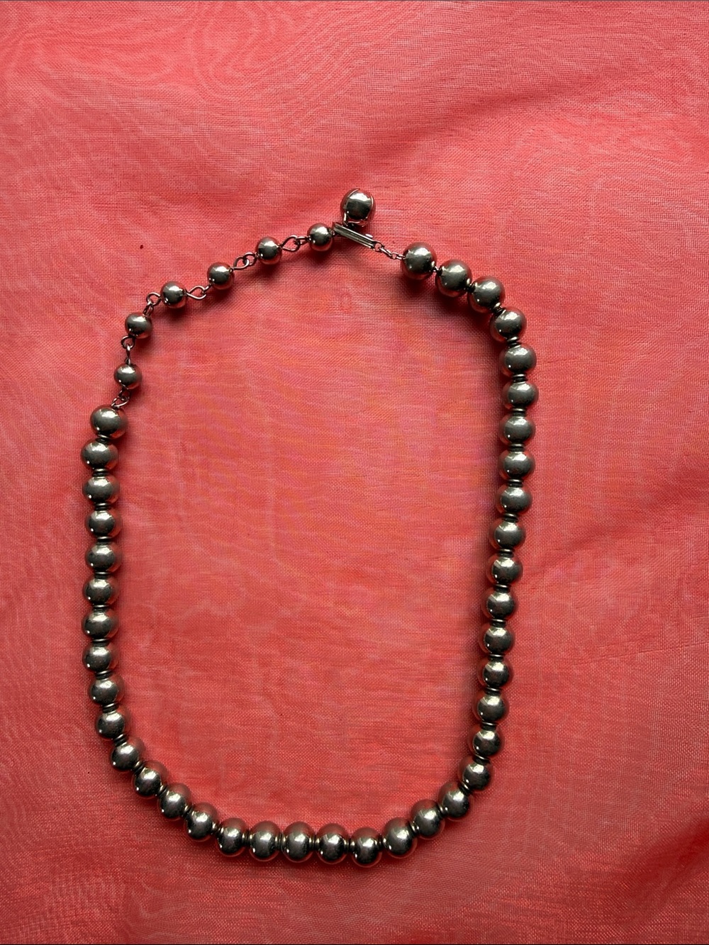 Classic Silver Bead Necklace - Women